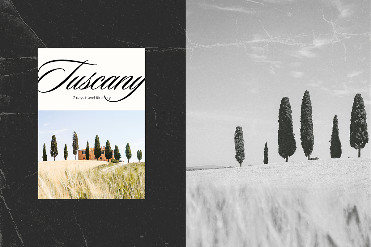 Tuscany Travel guide template. Canva preview 4