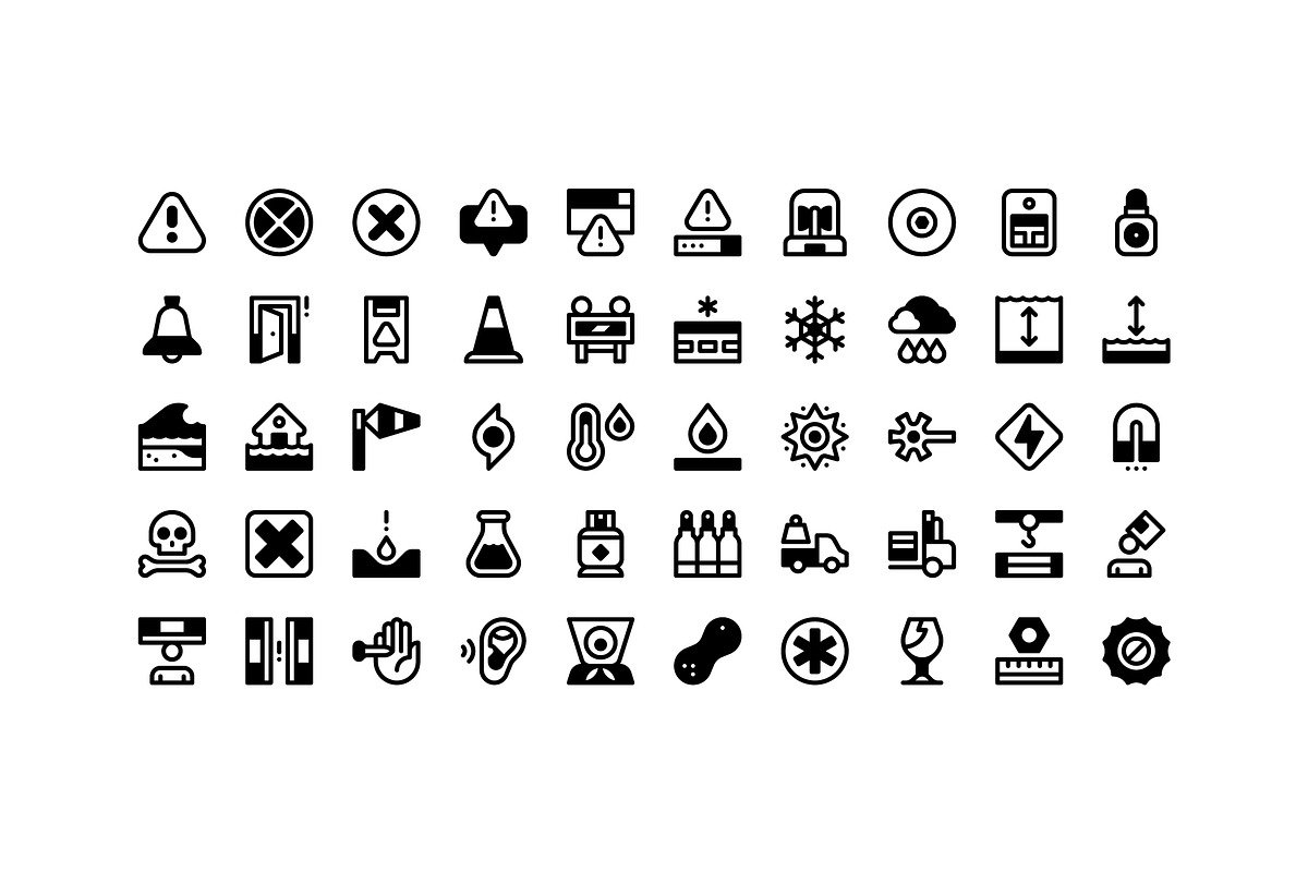 50 Alerts and Warnings Icons, an Outline Icon by Side Project (Photo 3 of 8)