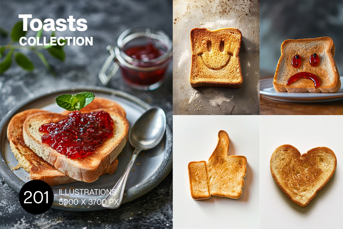 201 Toasts, a Food & Drink Photo by Handmadefont (Photo 1 of 11)