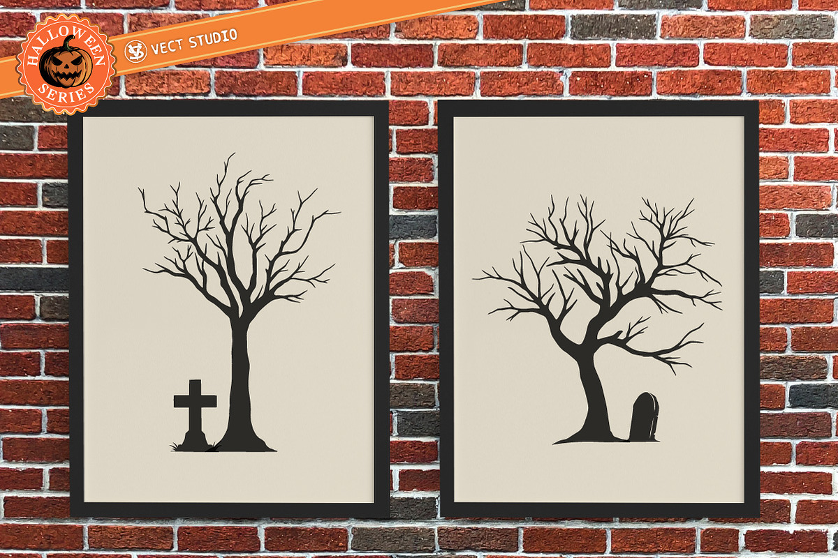 10 Tree & Tombstone Stamp Brushes, a Brush Add-On by vectstudio (Photo 7 of 10)