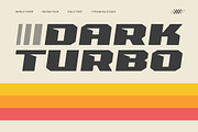 Dark Turbo - Bold Italic Racing Font, a Sans Serif Font by Typia Nesia (Thumbnail 1 of 12)