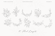 Handrawn Floral Bouquets and Frames, a Decorative Illustration by Saga Design Studio (Thumbnail 2 of 9)