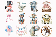 Pastel Circus Animals Clipart, an Illustration by Design Market (Thumbnail 2 of 5)