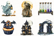 Watercolor Halloween Clipart Bundle, an Illustration by OK Design (Thumbnail 3 of 5)