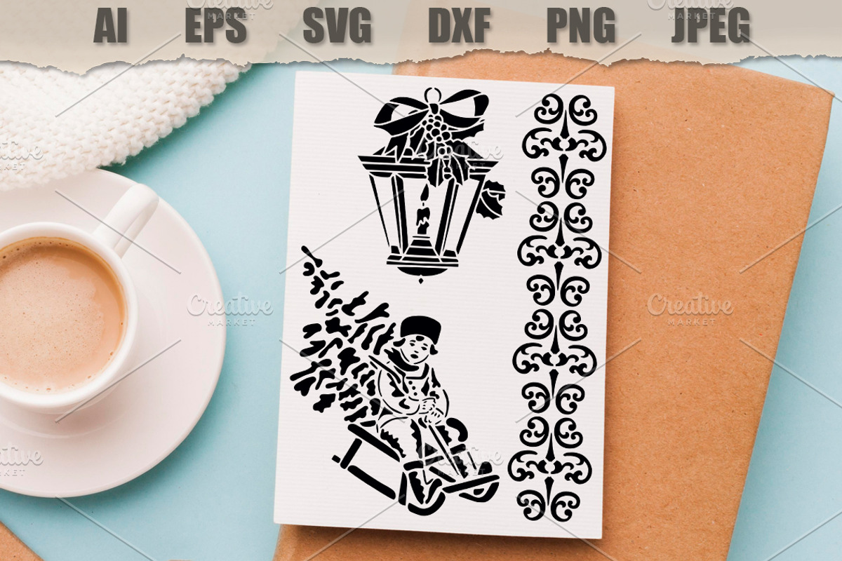 Stencil Winter Border, a Person Illustration by MARYCRAFTIRIA (Photo 3 of 3)