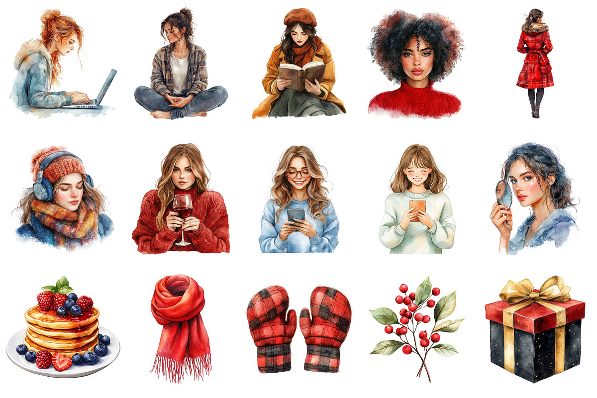 Black Girl Winter Routine Clipart, an Illustration by Daily.Designs (Photo 4 of 4)