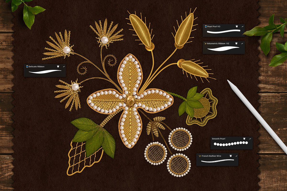 Goldwork Art Box For Procreate, a Brush Add-On by bokettori (Photo 13 of 18)