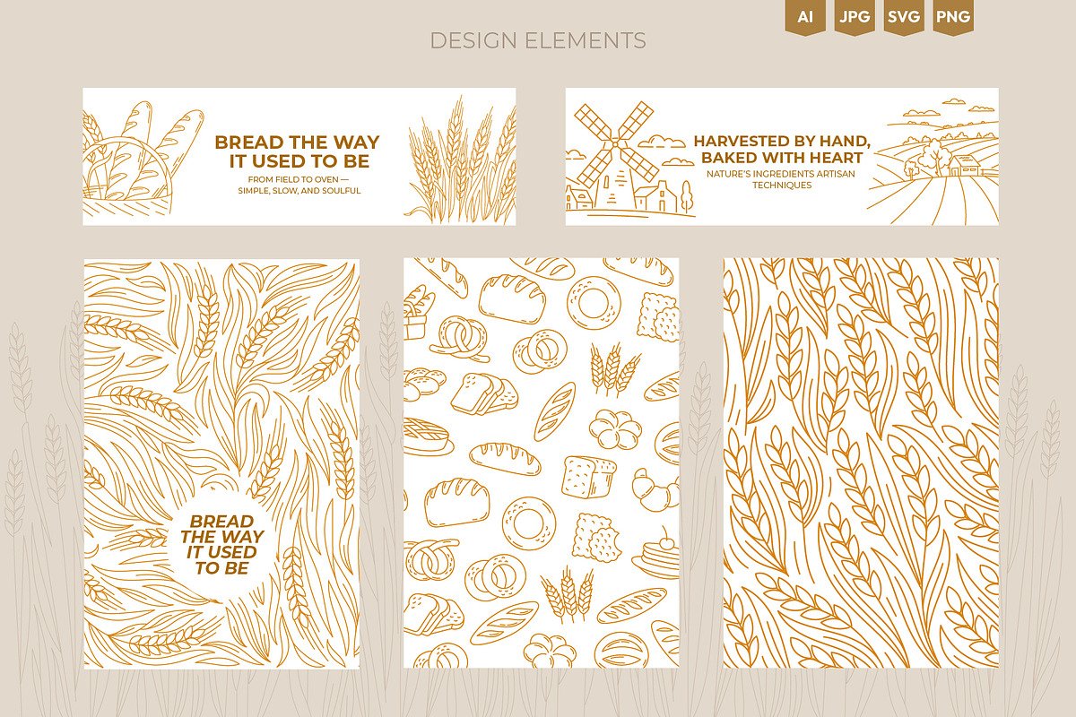 Bakery & Wheat Fields, a Food Illustration by Ilia Design (Photo 9 of 12)