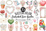 Enchanted Love Garden Clipart Colle, an Illustration by Designking (Thumbnail 1 of 5)
