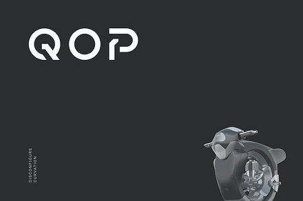 Qop Futuristic Tech Font, a Font by baqoos
