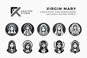 Virgin Mary Icon Vector, an Icon by Akatype Studio