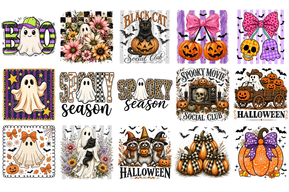 Halloween Sublimation Bundle,112 PNG, a Seasonal Illustration by Libby Wishes (Photo 4 of 4)