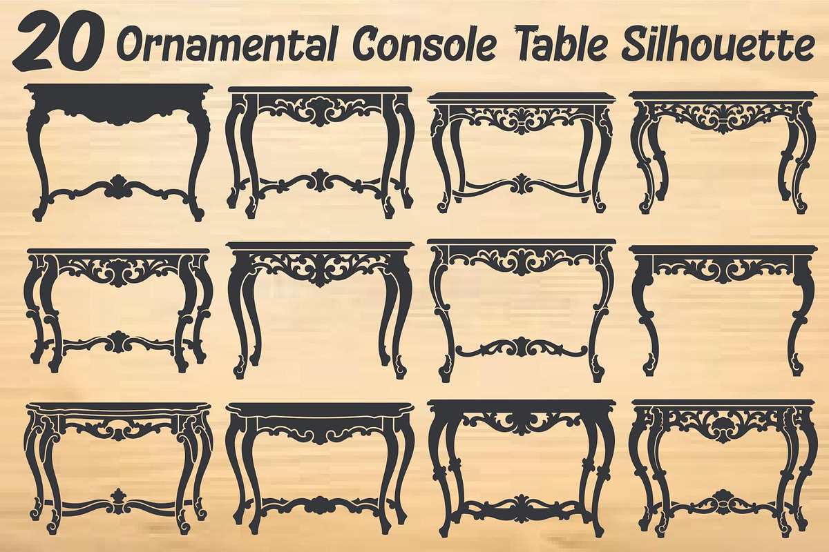 Ornamental Console Table Silhouette, an Object Graphic by hafijul (Photo 1 of 4)