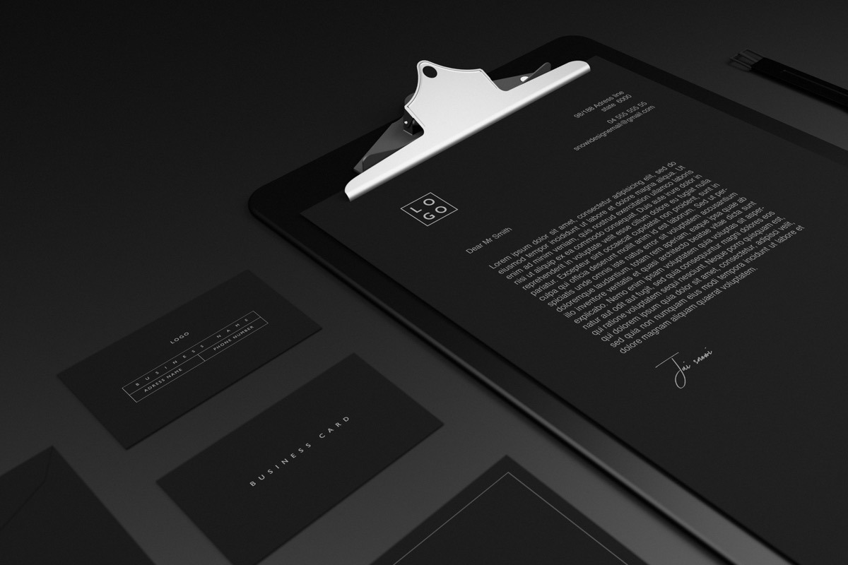 8 Minimal Black Stationary Mockups, a Print Template by S48 Mockups (Photo 4 of 4)
