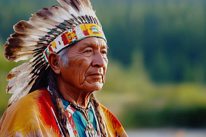 Elderly Native American man wearing, a Person Photo by MistyDay