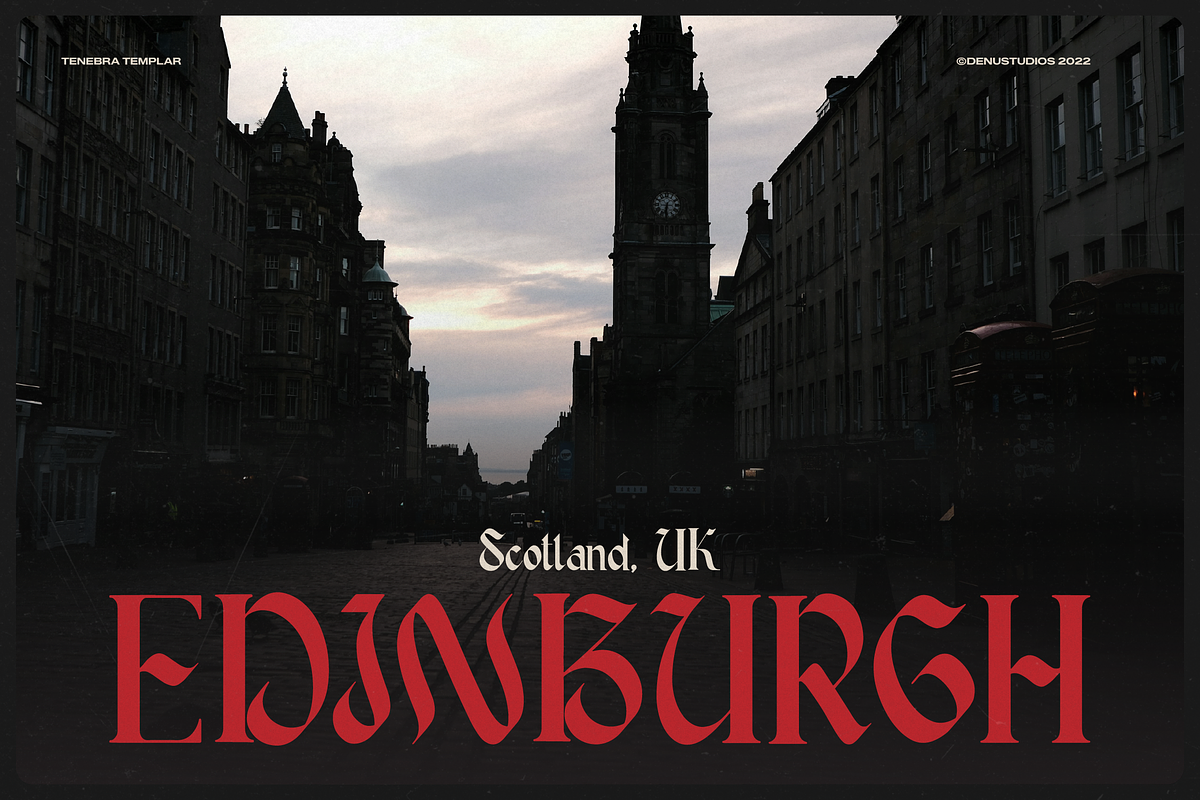 Tenebra Templar Blackletter Typeface, a Blackletter Font by Denustudios (Photo 5 of 12)