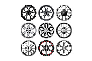 Alloy wheel designs showcasing, an Object Illustration by pikepicture
