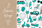 100 Travel Icons, a Transportation Illustration by Doodle Dibs (Thumbnail 4 of 5)