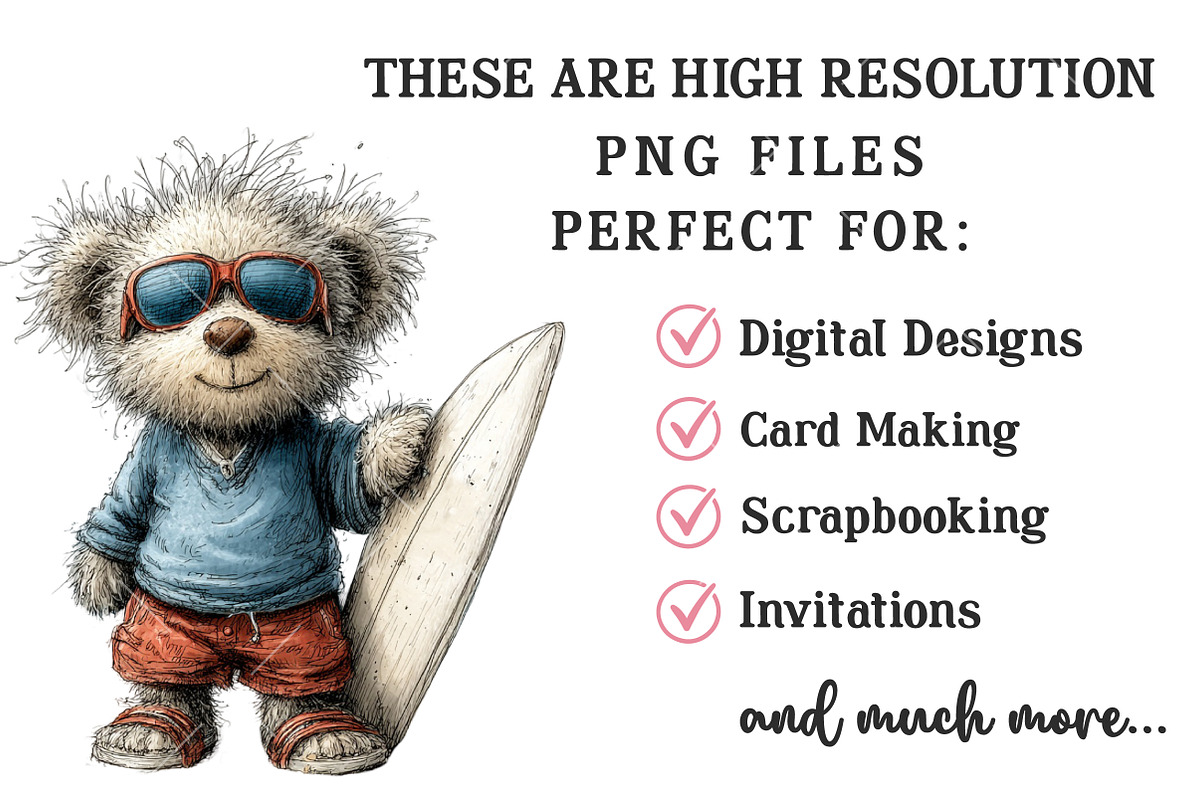 Summer Teddy Bear Clipart, an Illustration by OK Design (Photo 4 of 6)