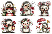 Whimsical Spring Hedgehog Clipart, an Illustration by Dream Creation (Thumbnail 3 of 7)