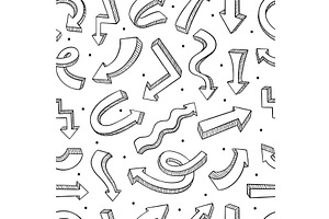 Doodle 3d arrows seamless pattern, an Object Illustration by Valerie Bodnar