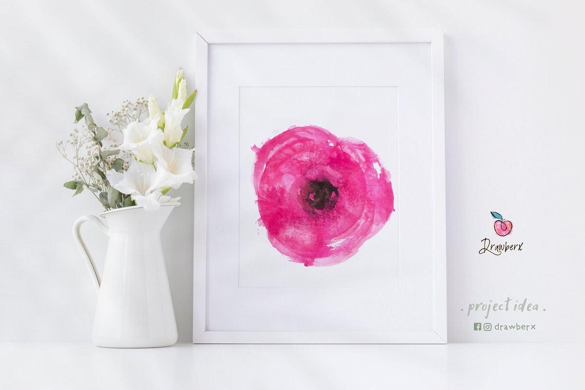 Glitter Flower png Watercolor 070, an Illustration by Drawberx (Photo 7 of 7)