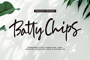 Batty Chips Handwritten Signature, a Handwritten Font by Maulana Creative (Thumbnail 1 of 7)