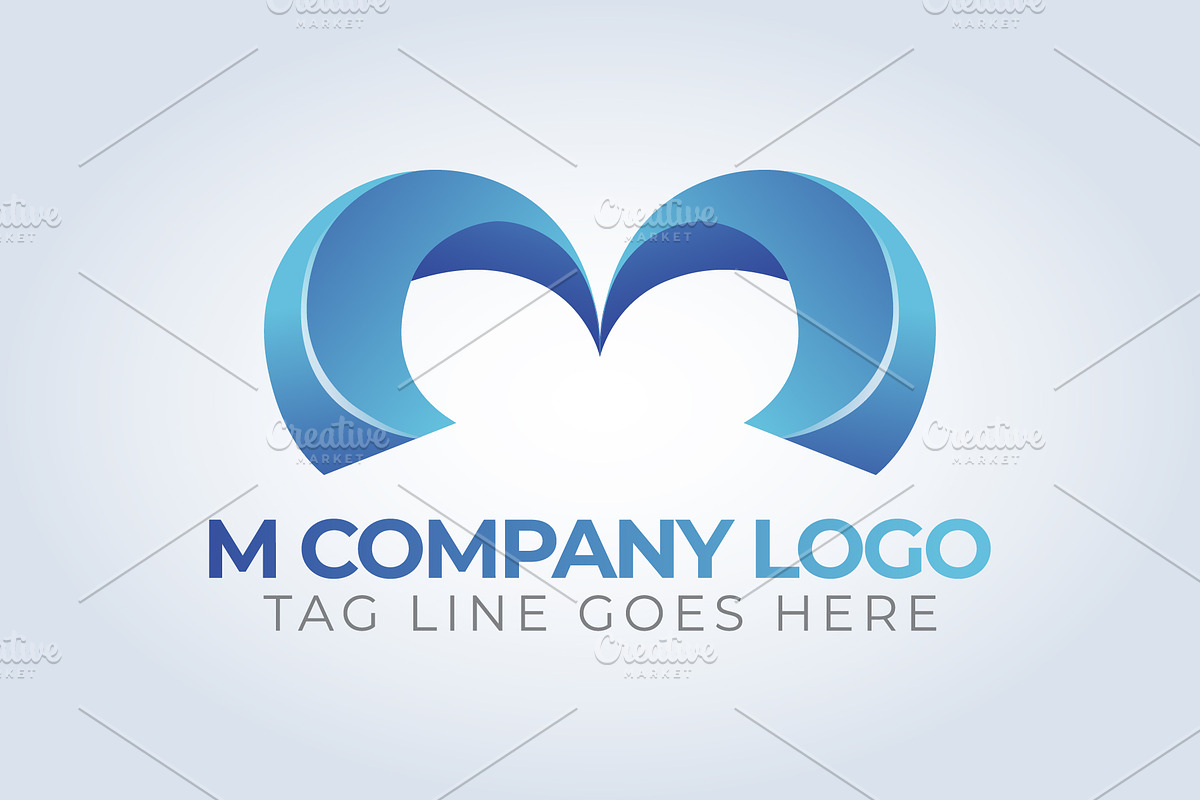 M letter Bluish Brand Logo Template, a Branding & Logo Template by arslantanoli (Photo 1 of 3)