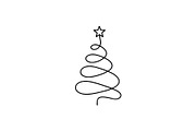 Simple Spiral Star Christmas Tree, a Branding & Logo Template by Vectorium Studio (Thumbnail 1 of 2)