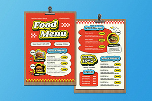 Red Retro Fast Food Food Menu, a Flyer Template by Aiyari Graphic