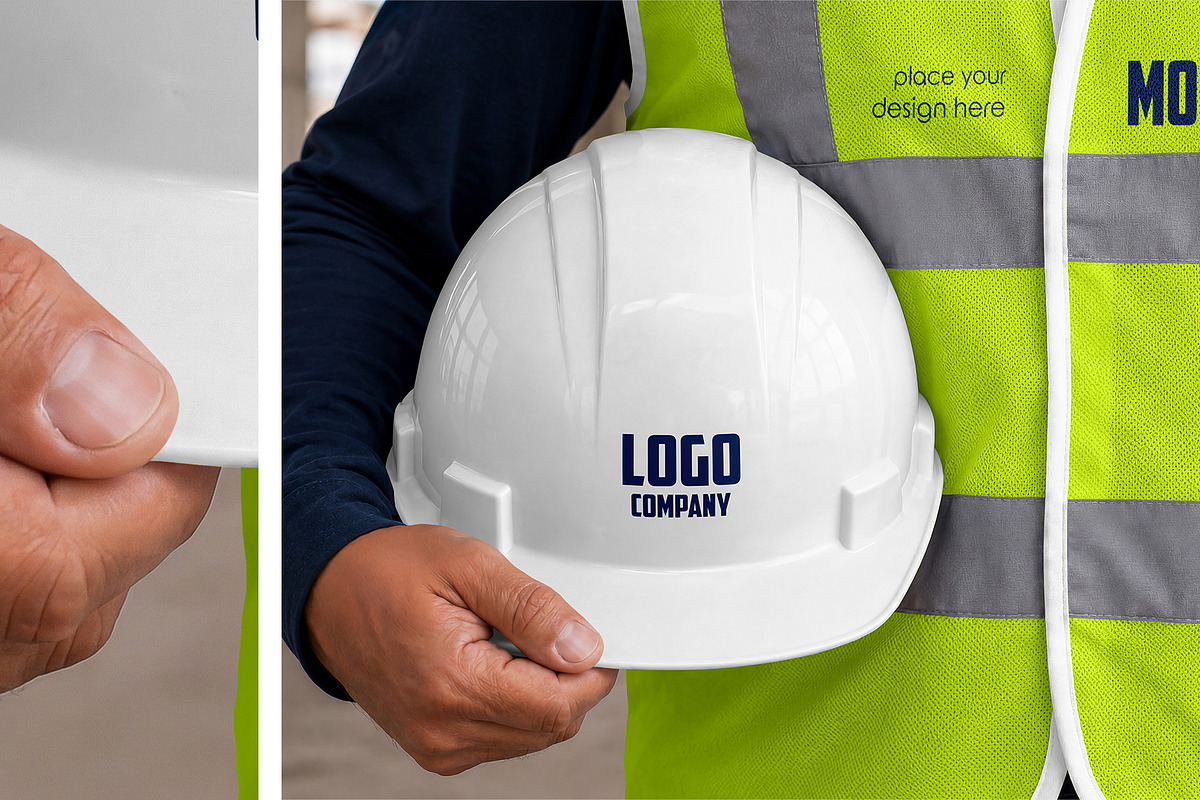 Safety Construction Vest Mockup Set, a Hoody Mockup by Country4k (Photo 4 of 5)