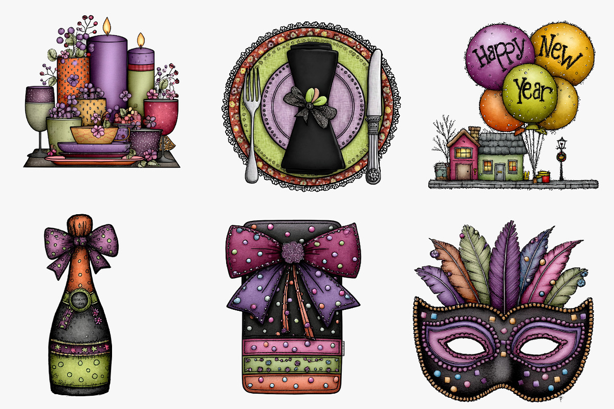 Watercolor New Year 2026 Clipart, an Illustration by CreationArt (Photo 3 of 5)