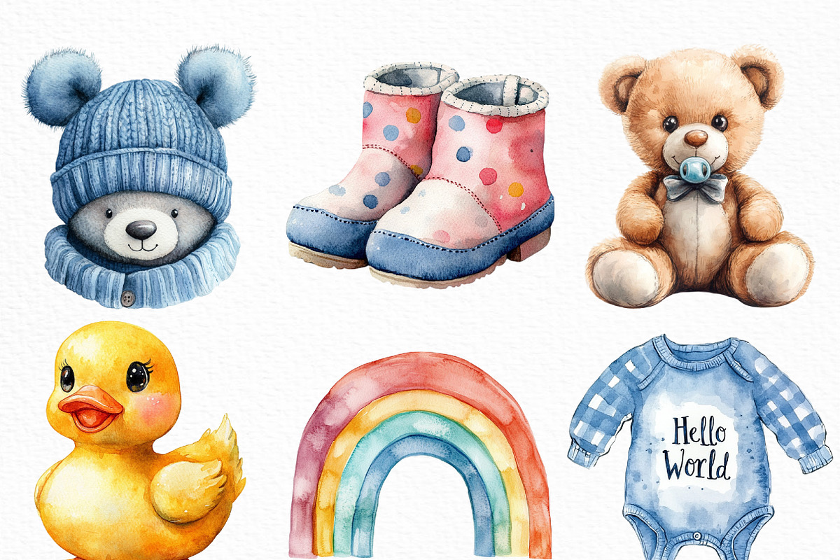 Baby Shower Clipart, an Illustration by Craft Nest (Photo 2 of 6)