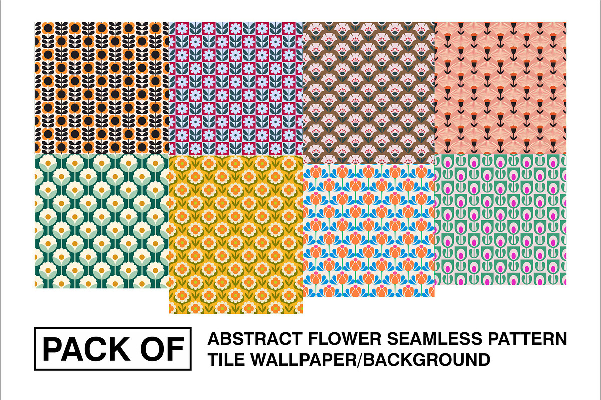 Pack of abstrack flower pattern, a Pattern Graphic by Brainware Graphic (Photo 1 of 8)