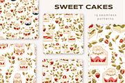 Sweet Cakes - Elements & Patterns, a Food Illustration by Artflorara (Thumbnail 7 of 12)