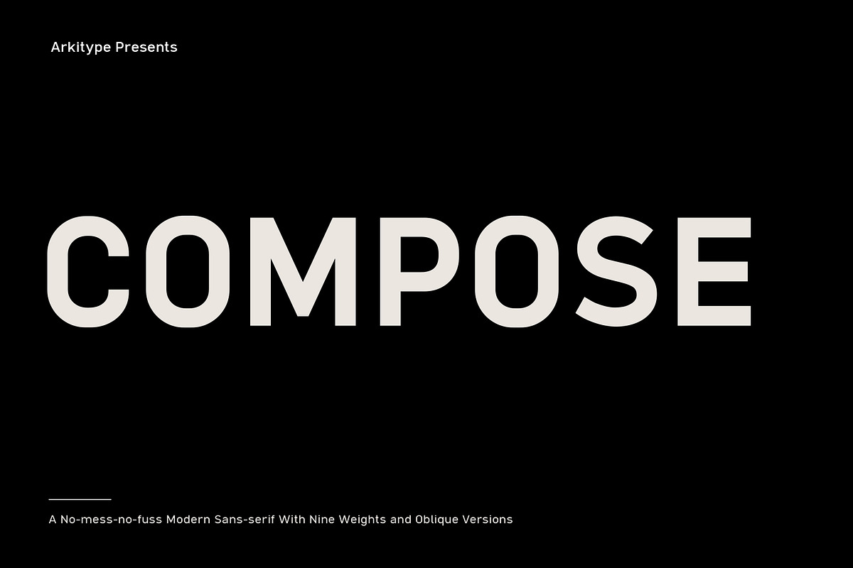 Compose, a Sans Serif Font by Arkitype (Photo 1 of 14)