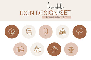 Linestyle Icon Design Amusement Park, an Outline Icon by pepulousdsg