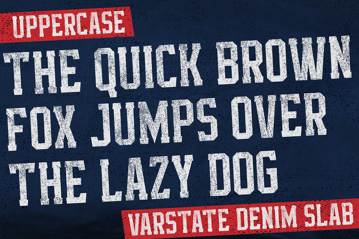 Varstate Denim Slab Font, a Slab Serif Font by Alphabet Agency (Photo 2 of 9)