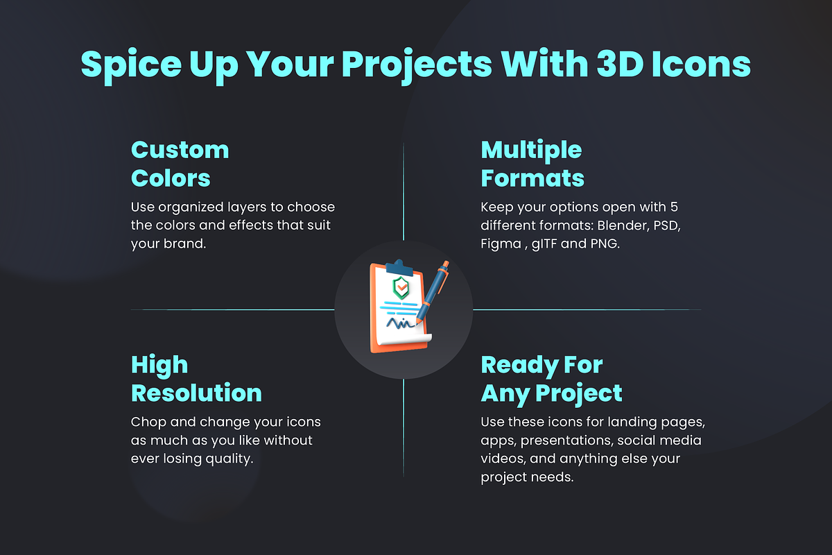 3D Insurance Icons, a 3D by Flat Icons (Photo 2 of 8)