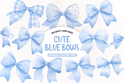 Watercolor Blue Bows PNG Bundle, an Illustration by TatiMockup (Thumbnail 1 of 3)