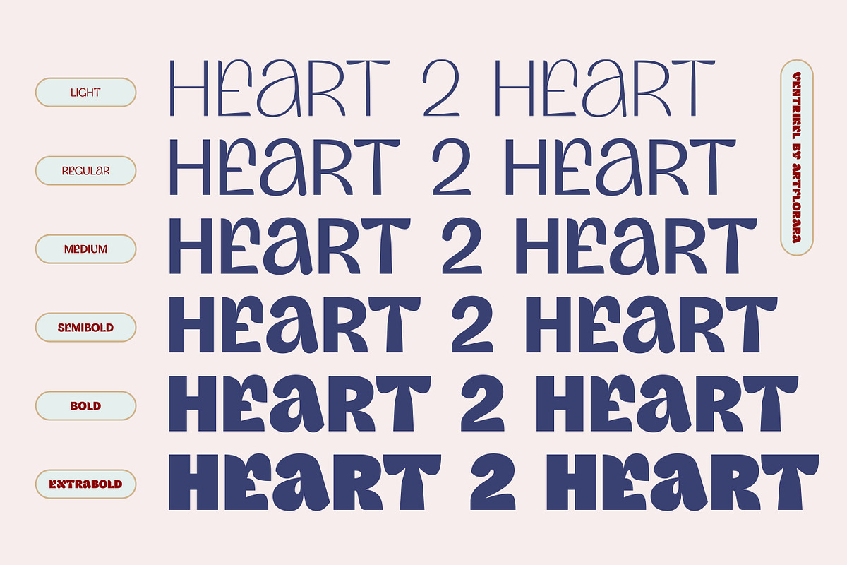 VENTRIKEL Display Variable Font, a Sans Serif Font by Artflorara (Photo 8 of 21)