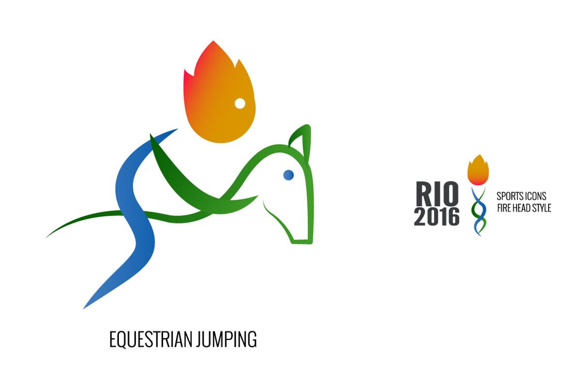 Rio 36 Sports icons: Fire head Style, a Background Graphic by Foxyard studio (Photo 5 of 5)