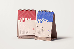 Vertical Desk Calendar Mockup Set