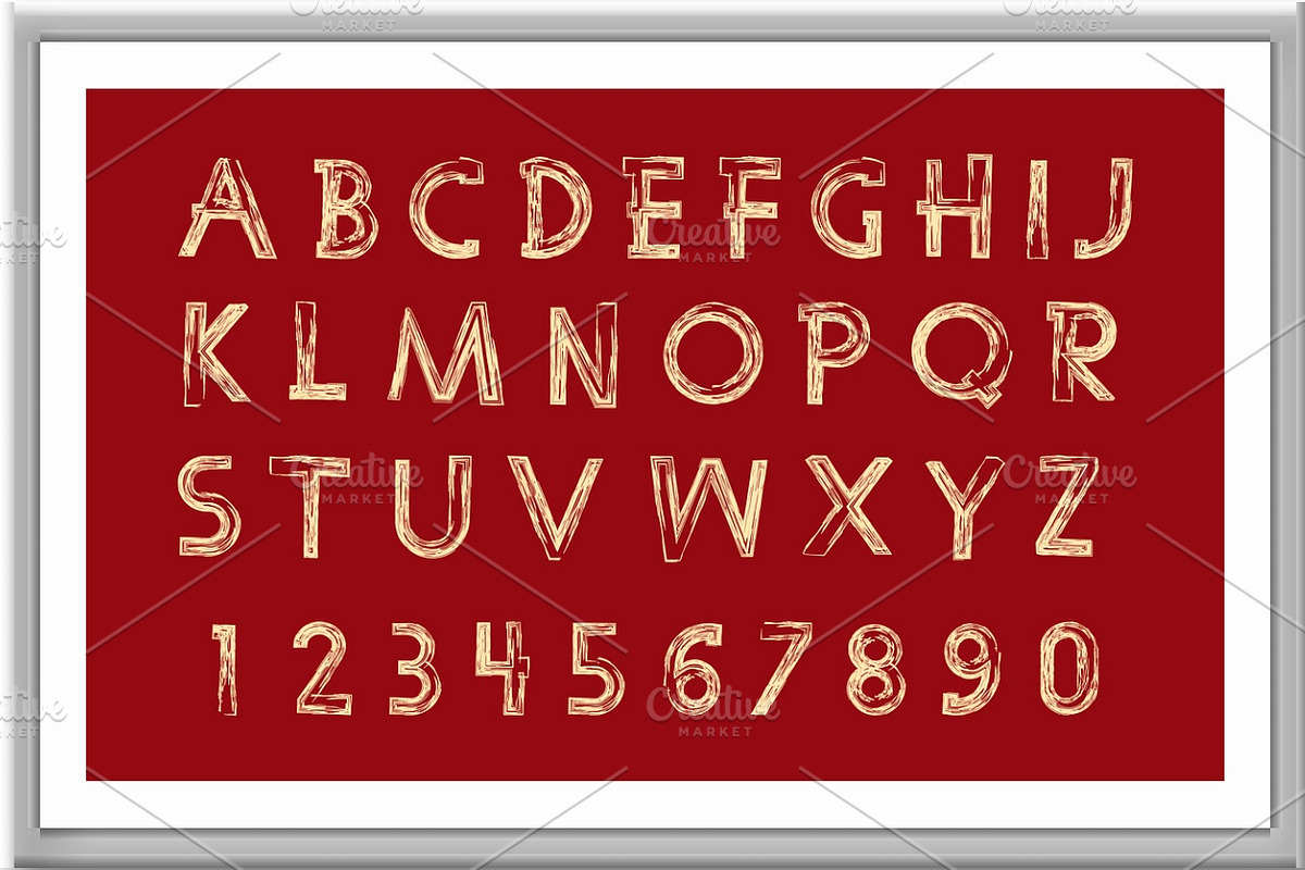 Gold and red glittering letters in, an Object Illustration by RODINA (Photo 3 of 3)