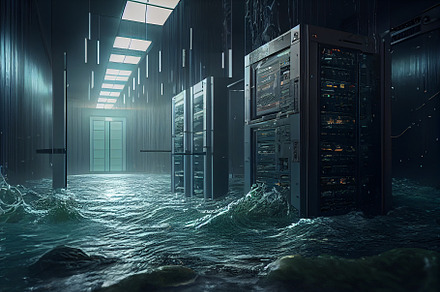 flooded server room