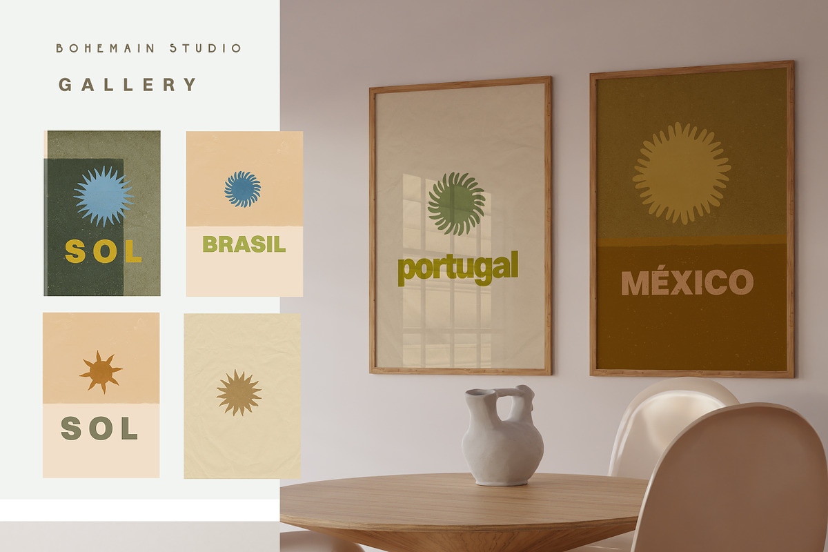 Eclectic Retro Boho Graphic Set