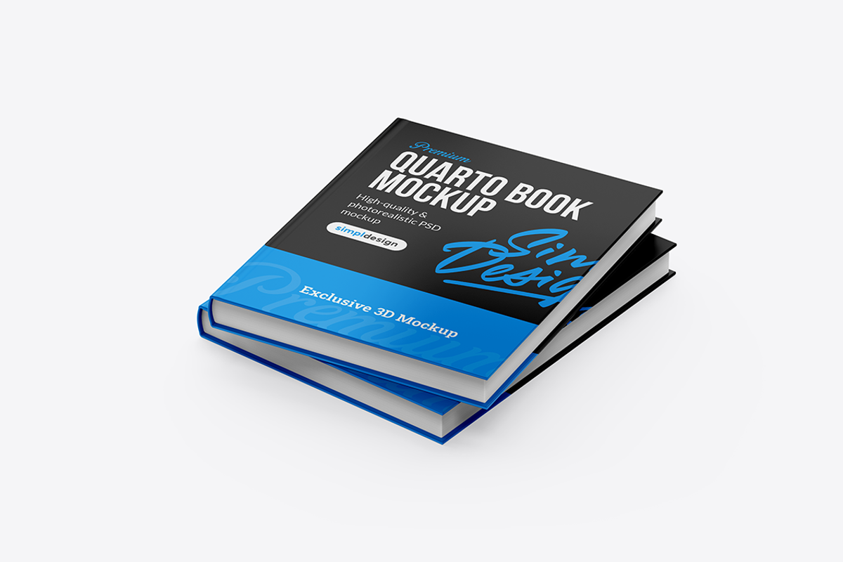 Quarto Hardcover Book Mockup, a Books & Magazine Mockup by SimplDesign (Photo 13 of 13)