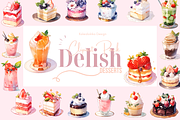 Sweet Delights Clipart Pack, a Food Illustration by Kaleidokika (Thumbnail 1 of 5)