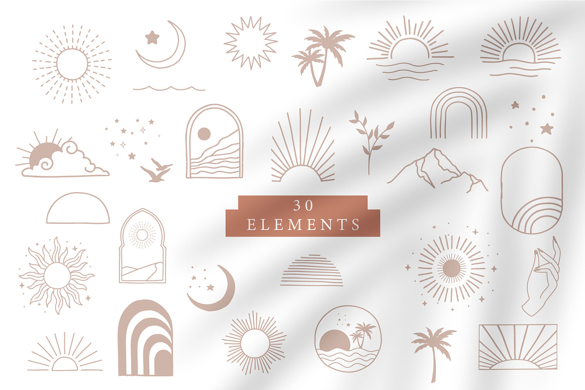 Sun bohemian logo tempplate 1#, a Branding & Logo Template by Piixypeach (Photo 4 of 8)