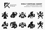 Werewolf Ripping Shirt Icon, a Solid Icon by Akatype Studio (Thumbnail 1 of 3)